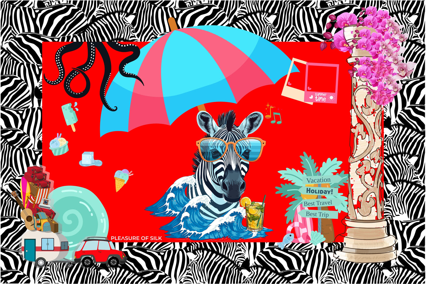 Zebra Cotton Pareo - pleasureofsilk