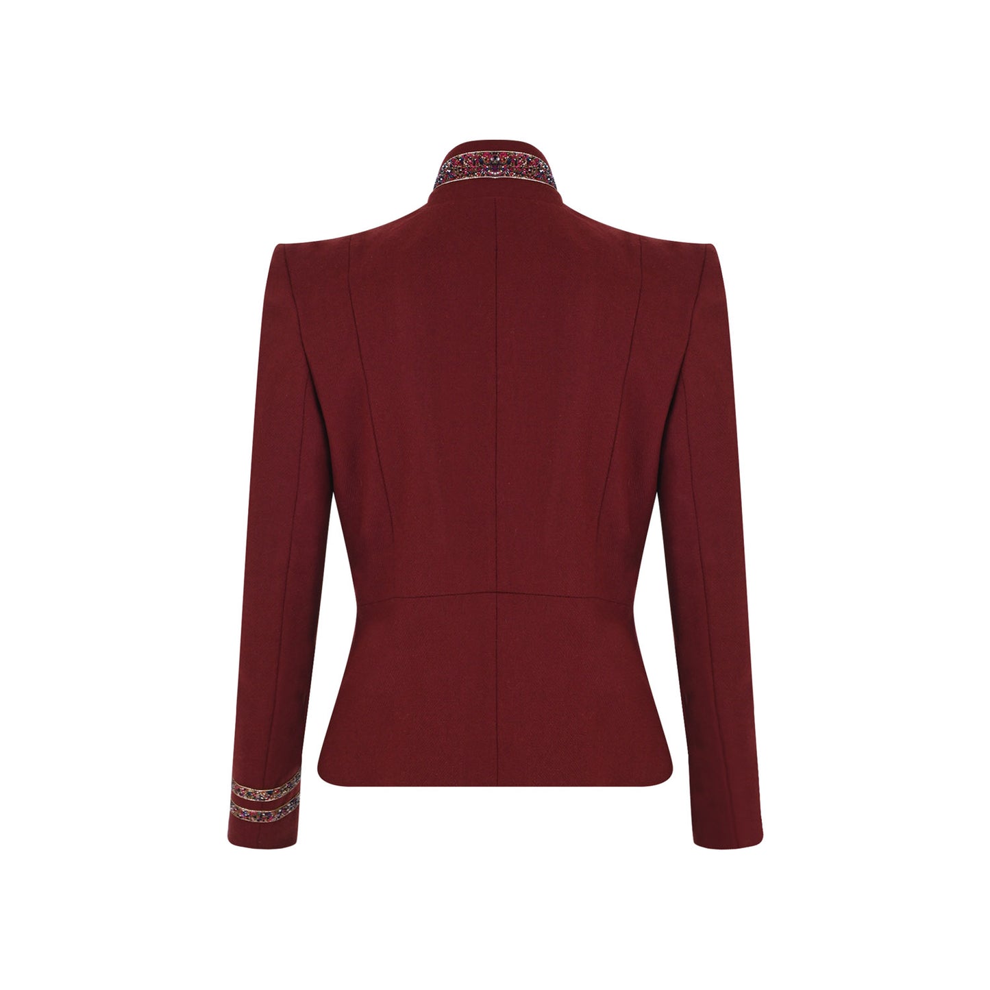 Posilk Bordo Yaka Detay Yün Ceket - pleasureofsilk