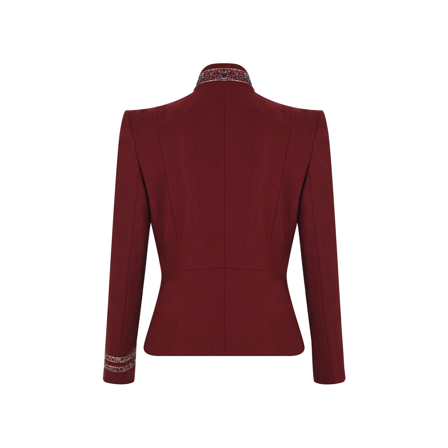 Posilk Bordo Yaka Detay Yün Ceket - pleasureofsilk