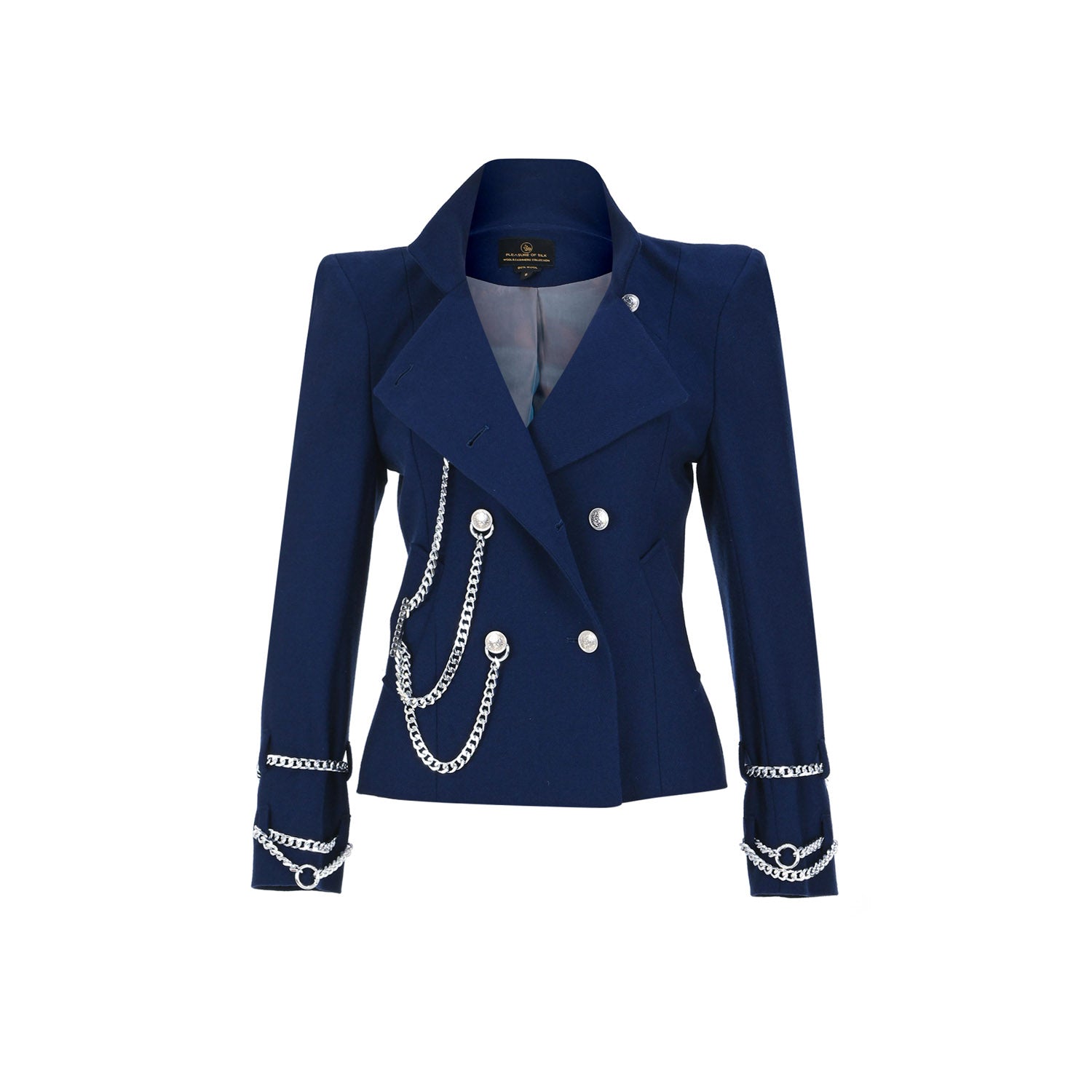 Posilk Saks Yaka Detay Yün Ceket - pleasureofsilk