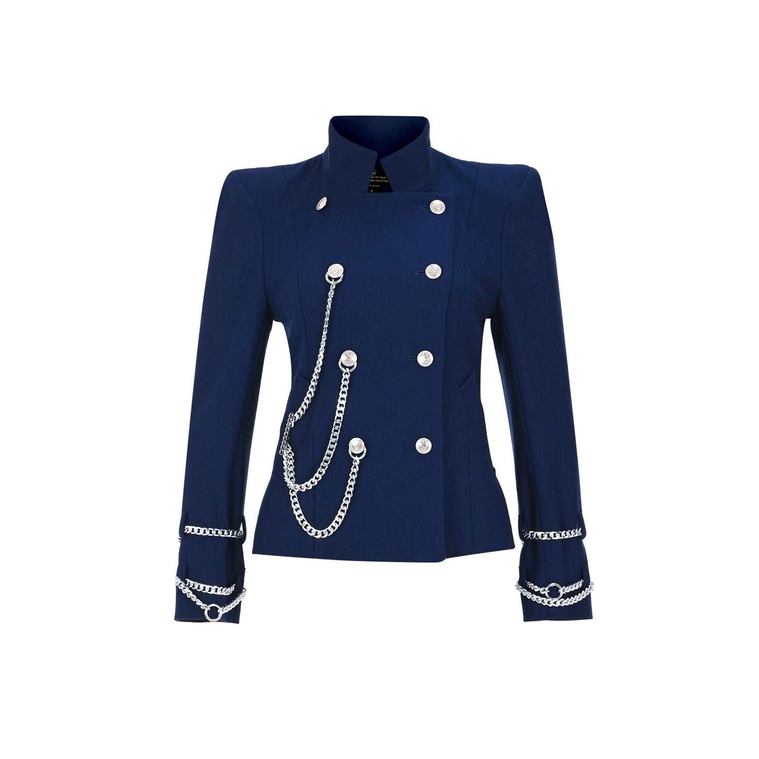 Posilk Saks Yaka Detay Yün Ceket - pleasureofsilk