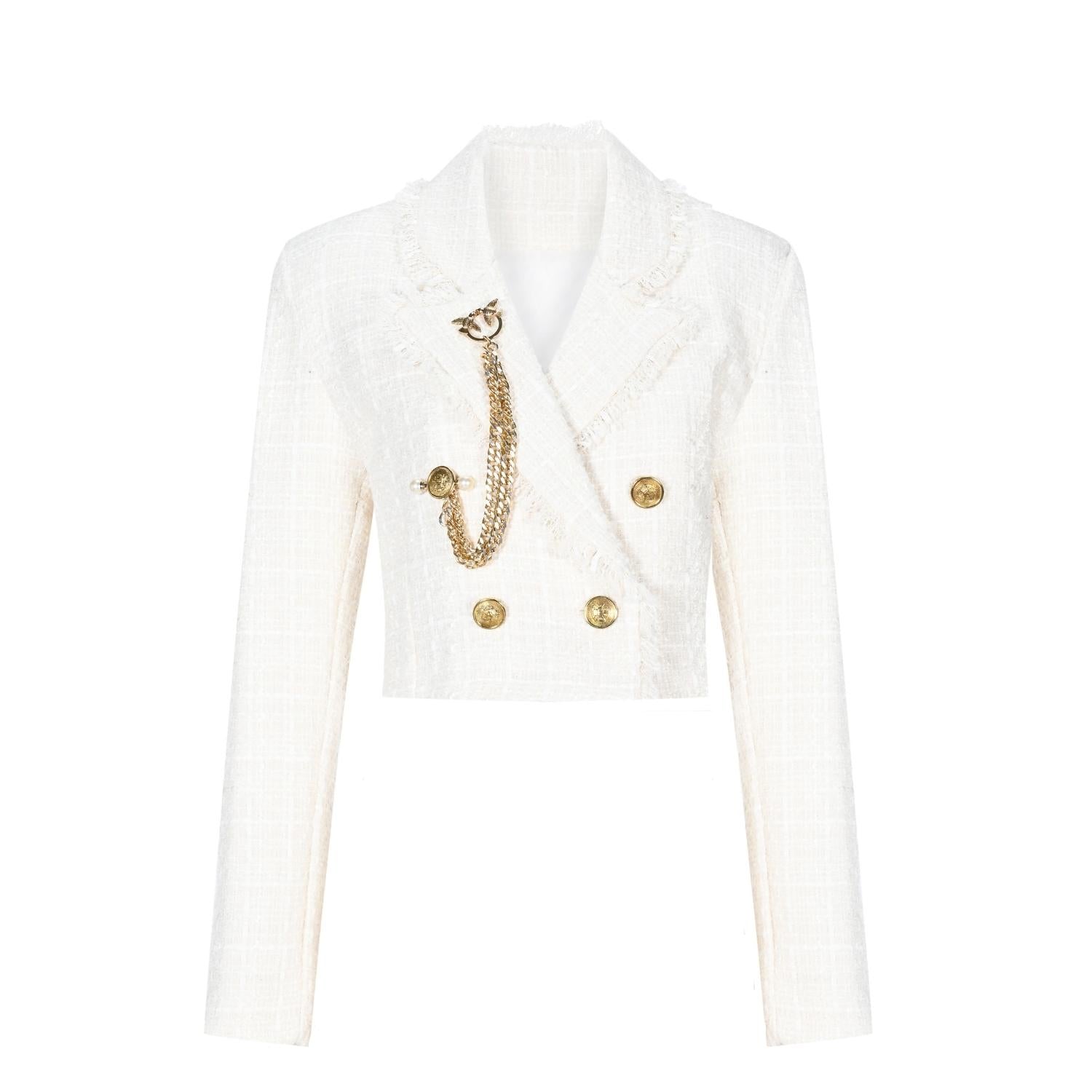 Posilk Ekru Tüvit Ceket - pleasureofsilk