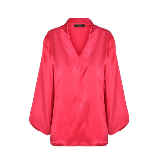 Impali Silk Shirt Fuchsia - pleasureofsilk