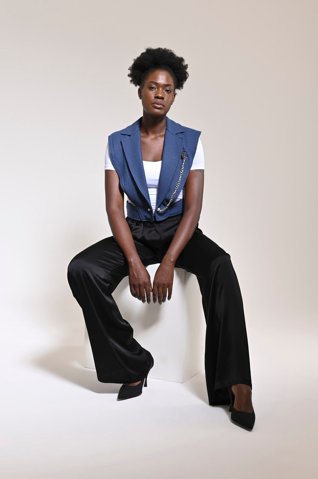 Kaan Wool Waistcoat Blue - pleasureofsilk