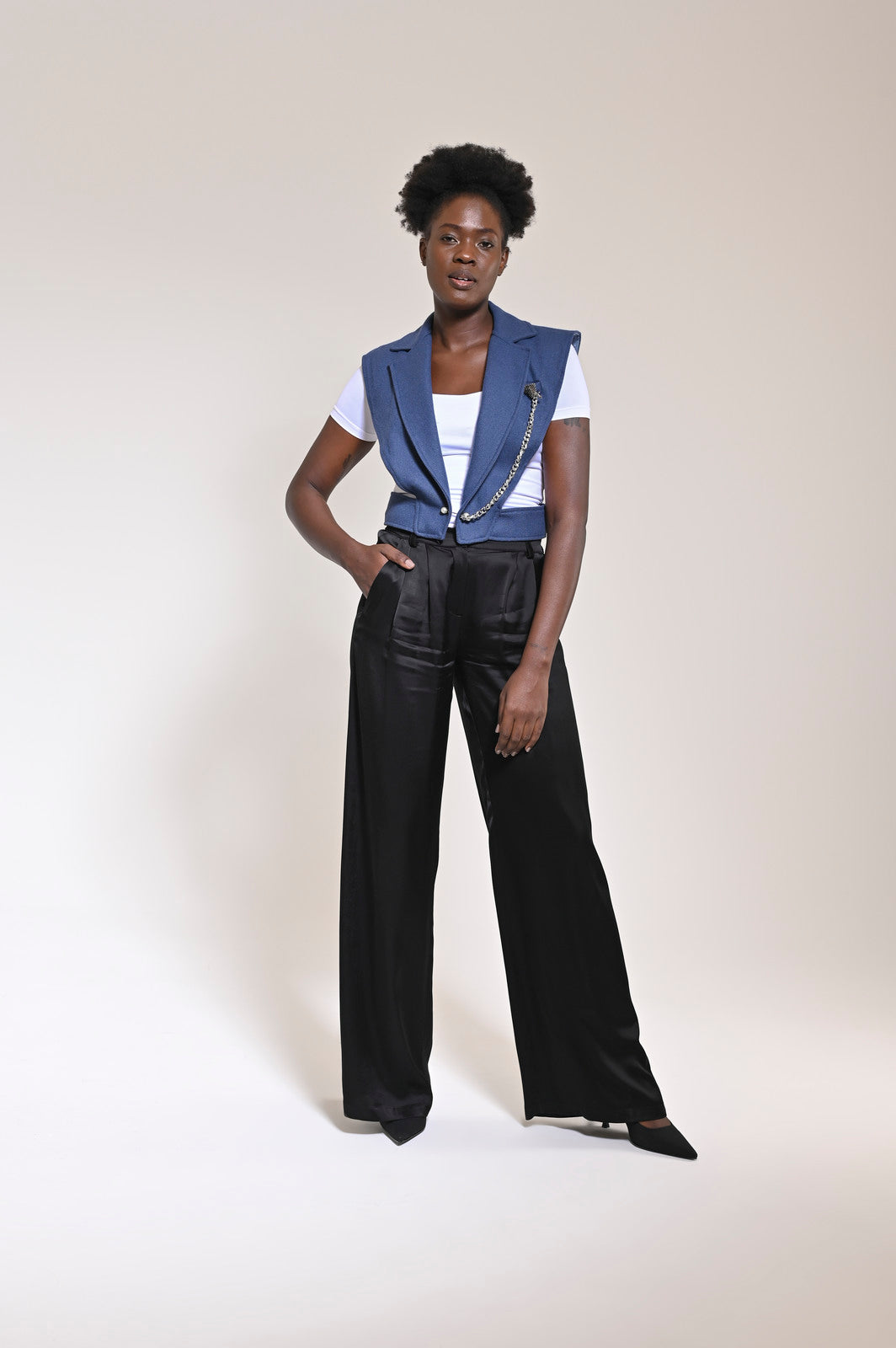 Kaan Wool Waistcoat Blue - pleasureofsilk