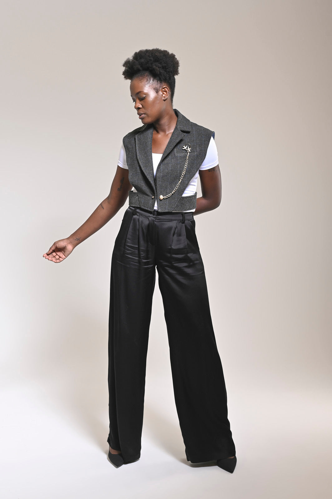 Kaan Wool Waistcoat Grey - pleasureofsilk