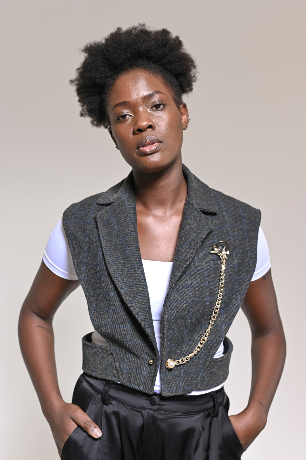 Kaan Wool Waistcoat Grey - pleasureofsilk