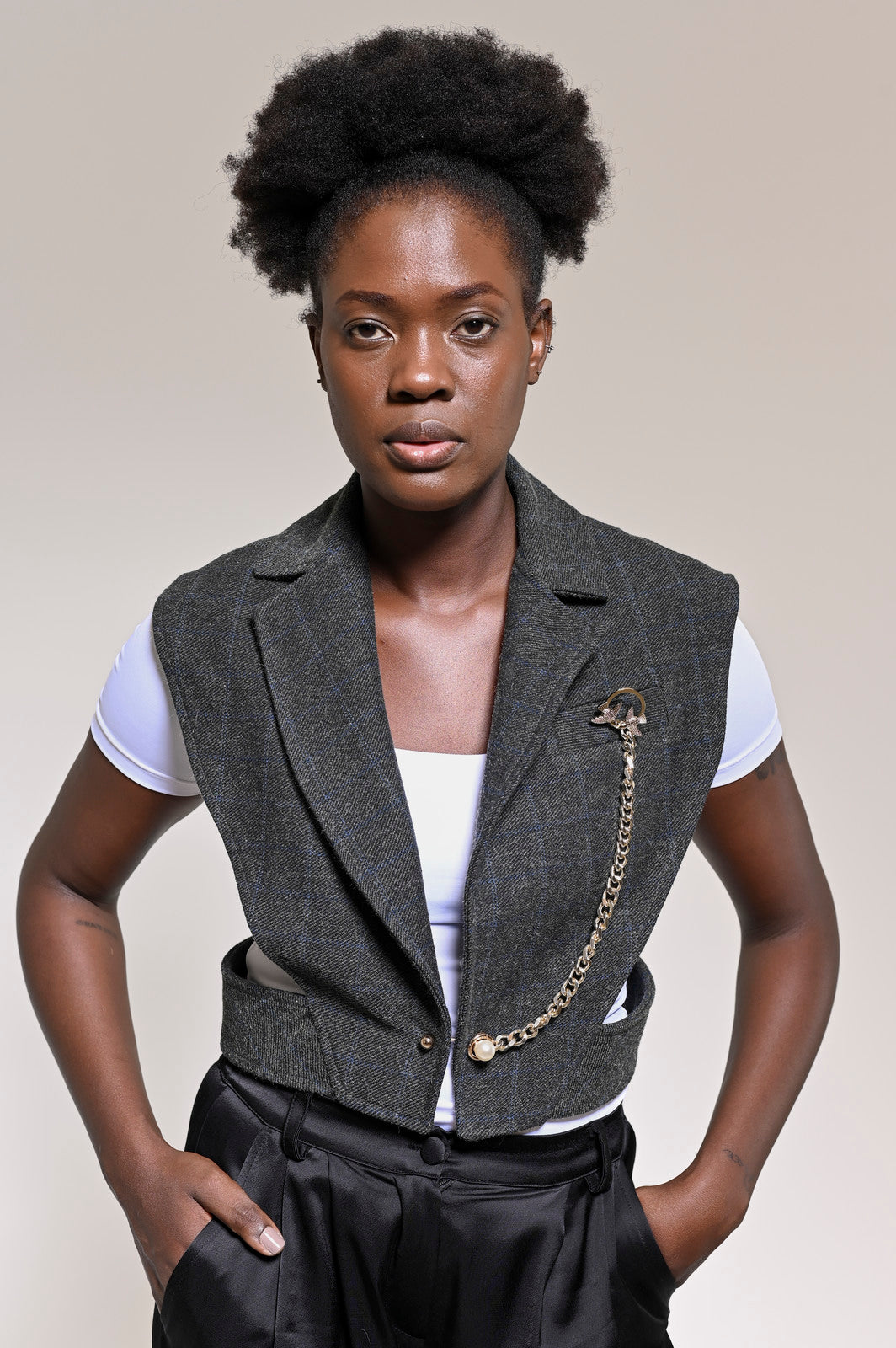 Kaan Wool Waistcoat Grey - pleasureofsilk