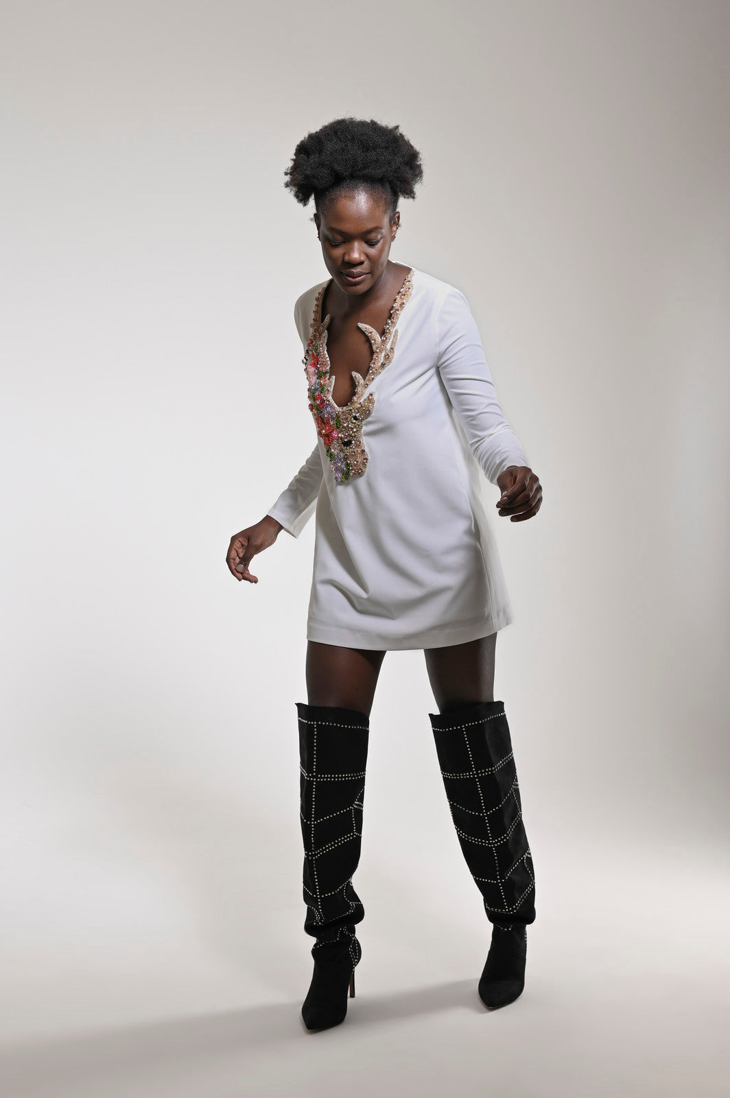 Bright Decollete White - pleasureofsilk