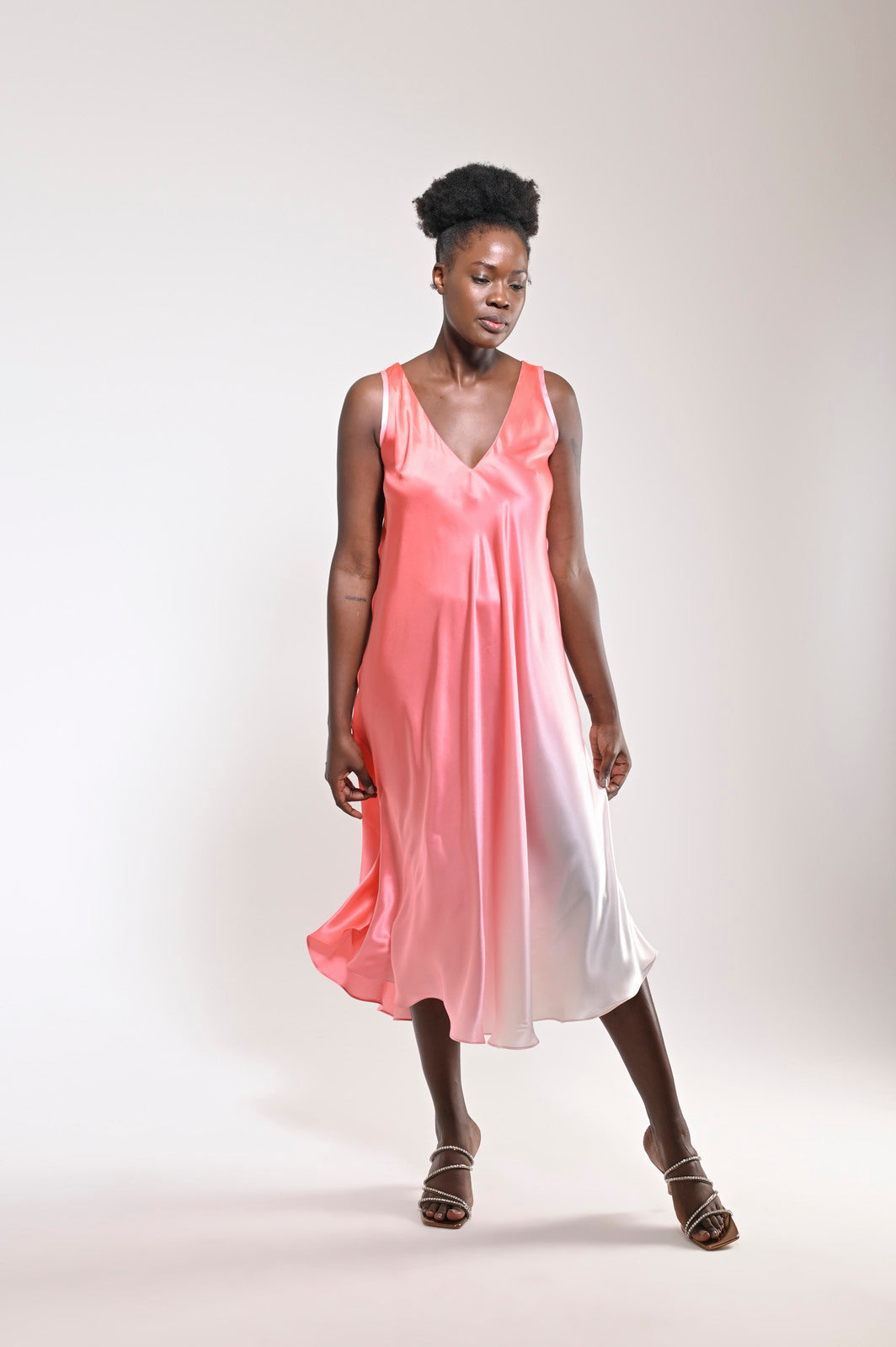Efil Silk Dress Peach - pleasureofsilk