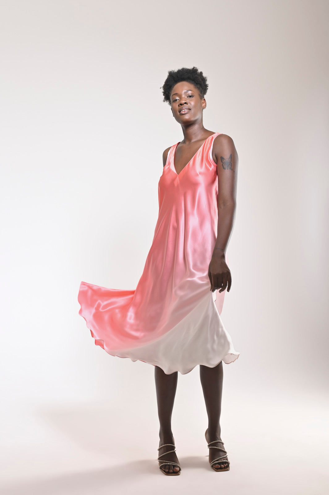 Efil Silk Dress Peach - pleasureofsilk