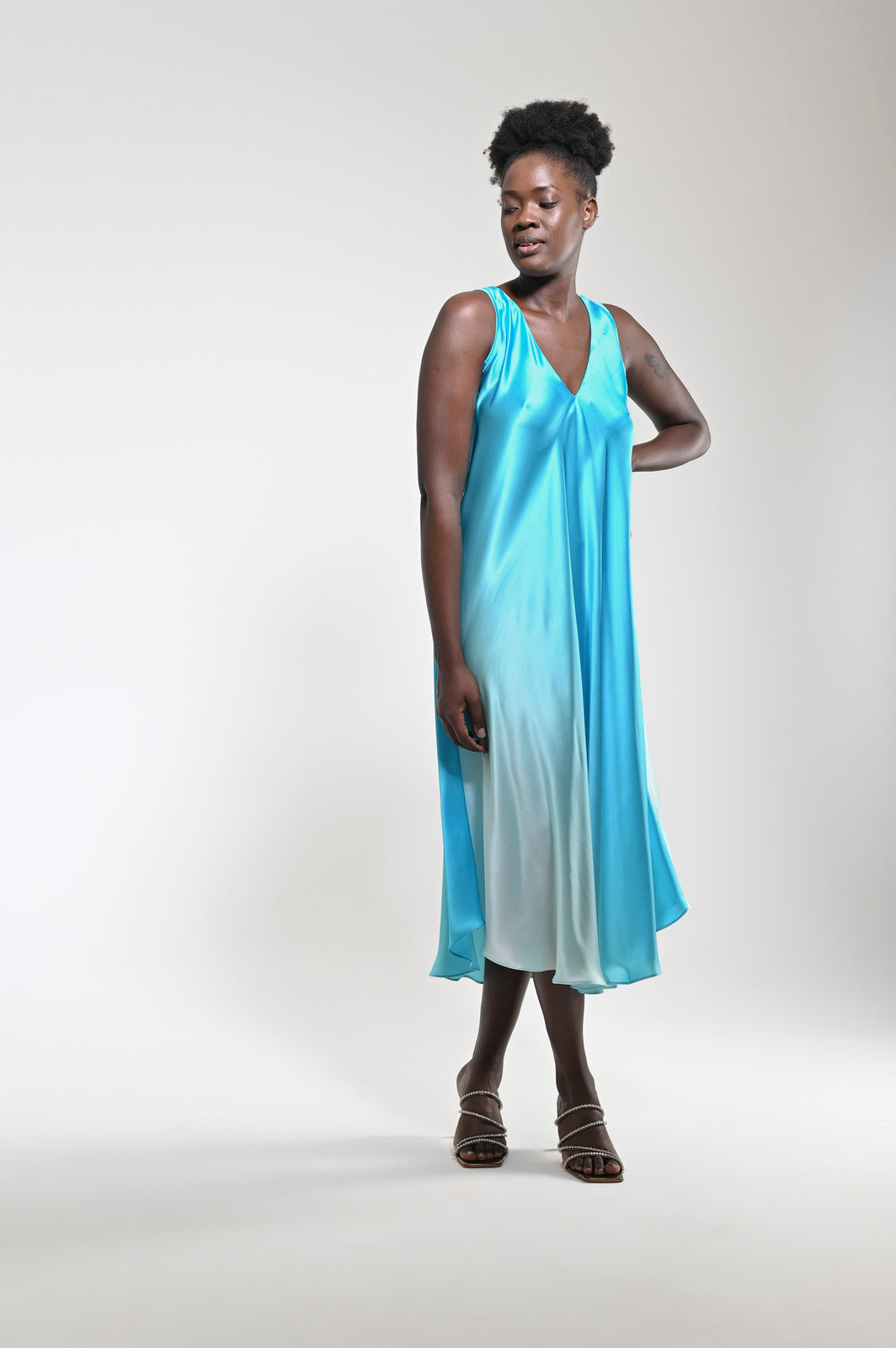 Efil Silk Dress Blue - pleasureofsilk
