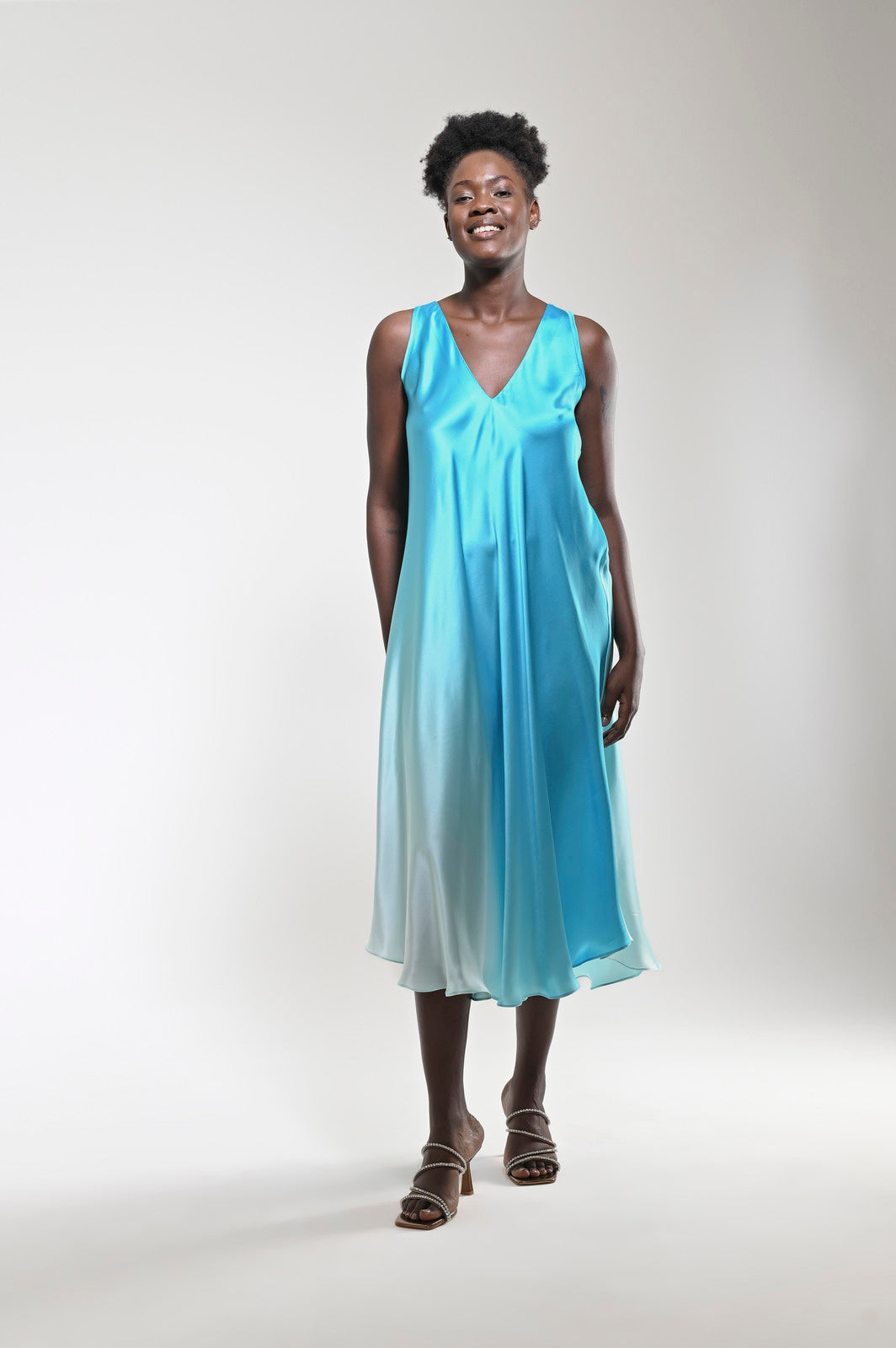 Efil Silk Dress Blue - pleasureofsilk