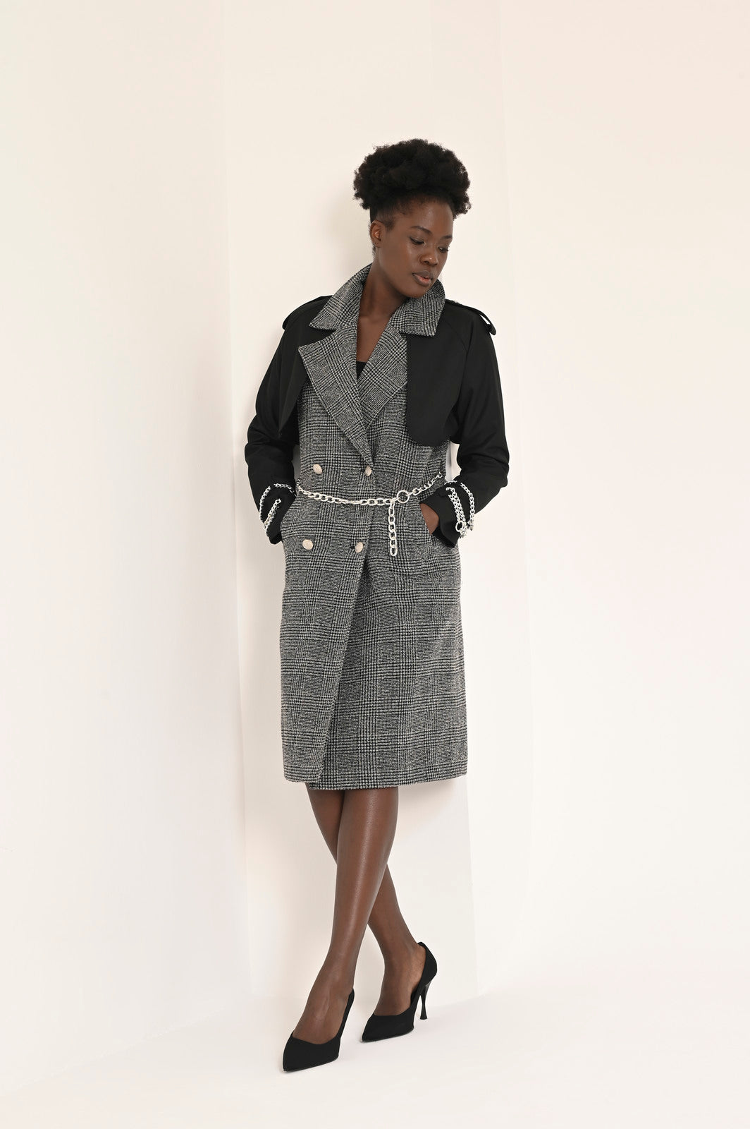 Wool Touch Vest or Coat B&W - pleasureofsilk