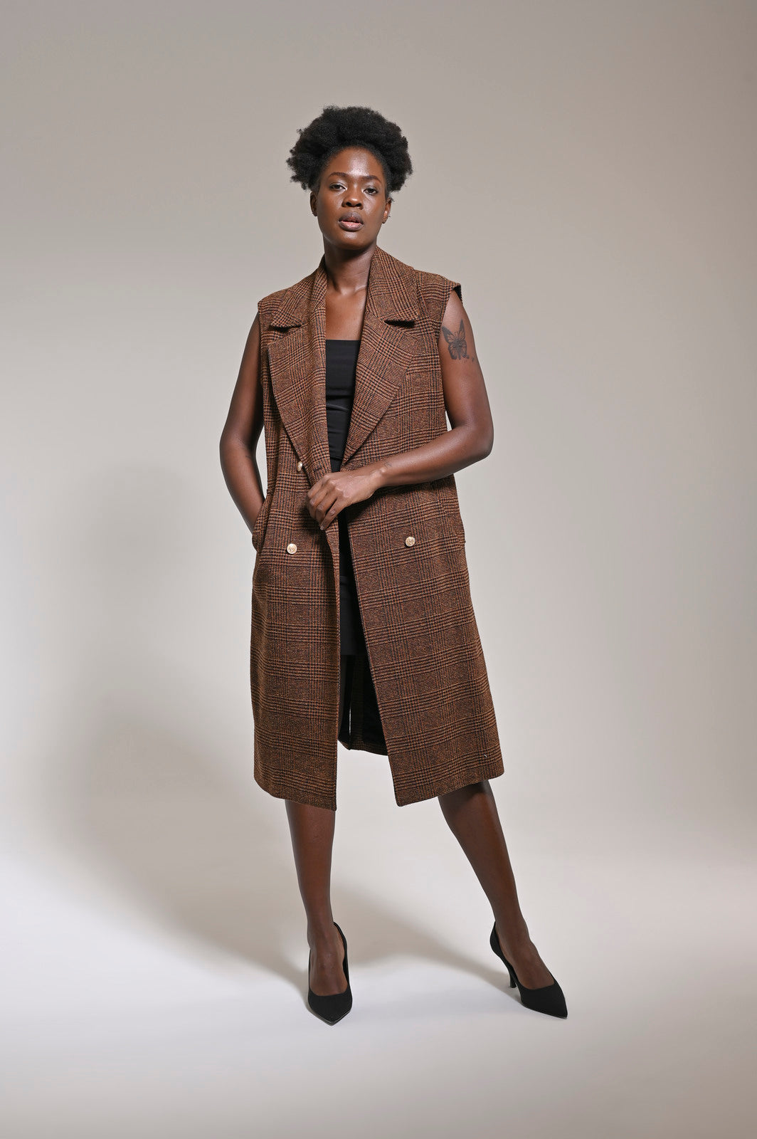Wool Touch Vest or Coat Amber - pleasureofsilk