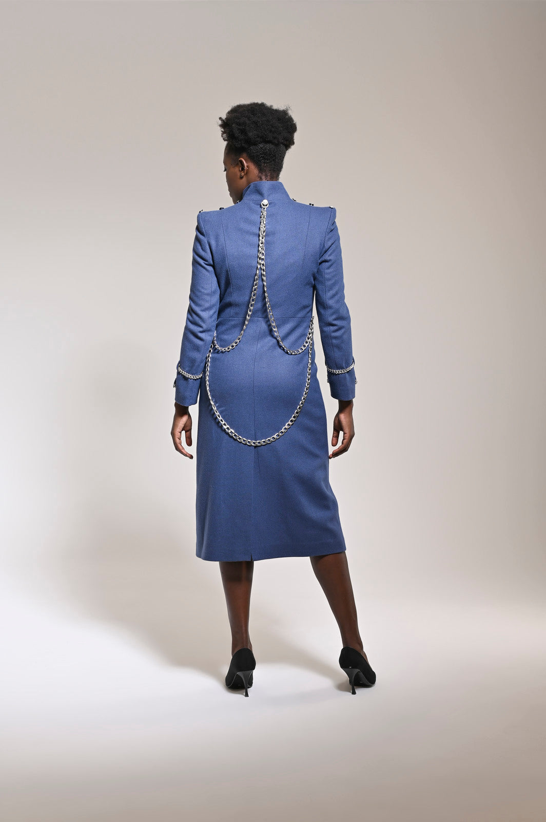 Wool Touch Coat Blue - pleasureofsilk