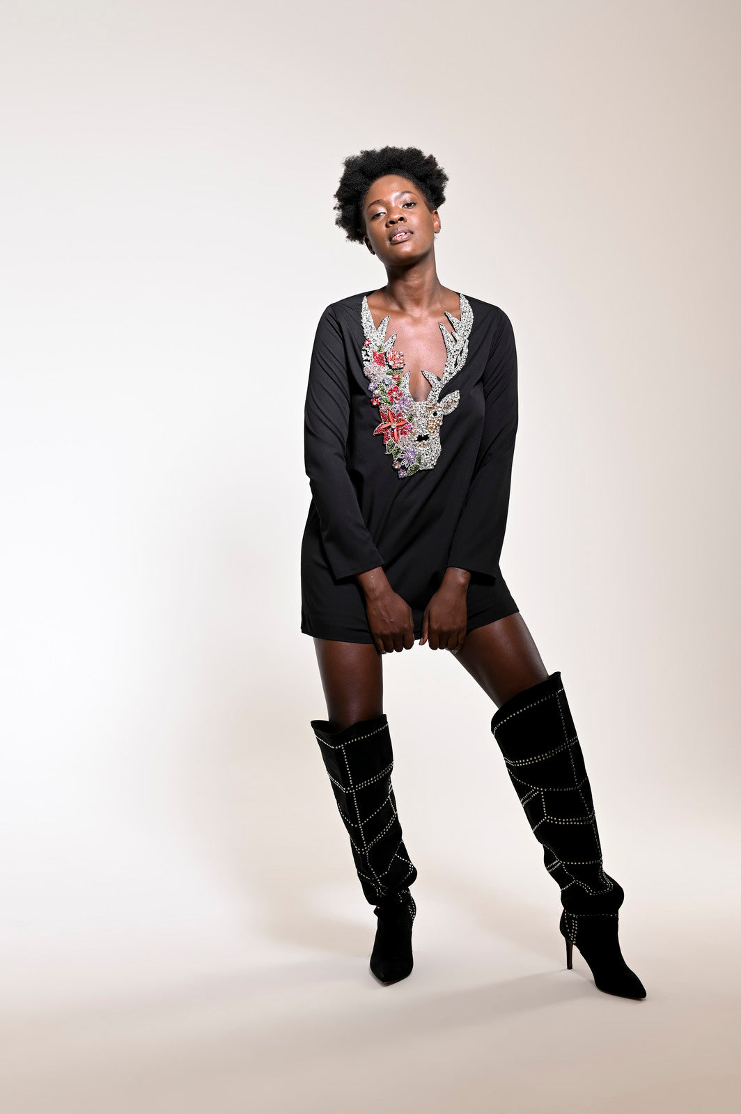 Bright Decollete Black - pleasureofsilk