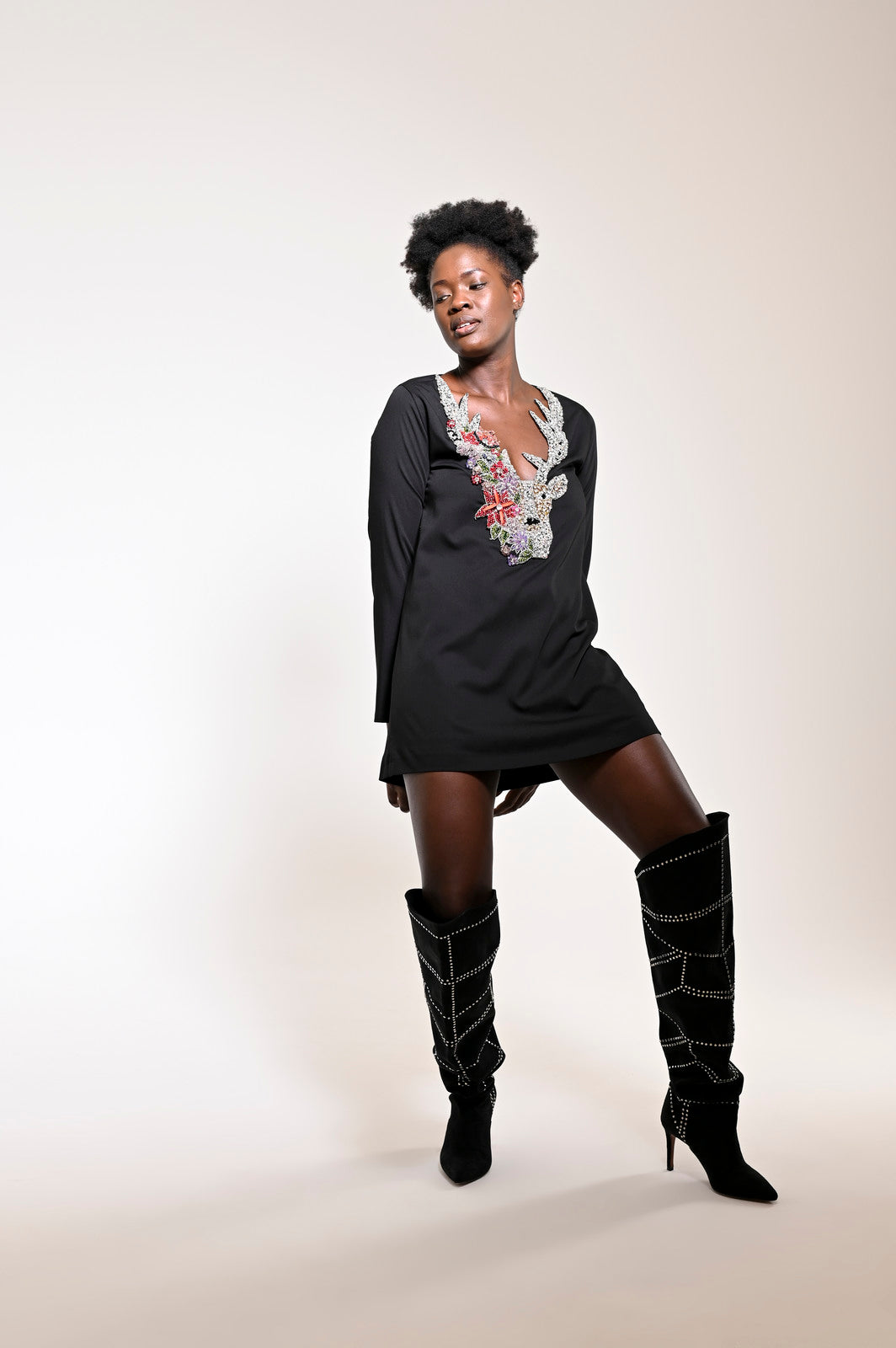 Bright Decollete Black - pleasureofsilk