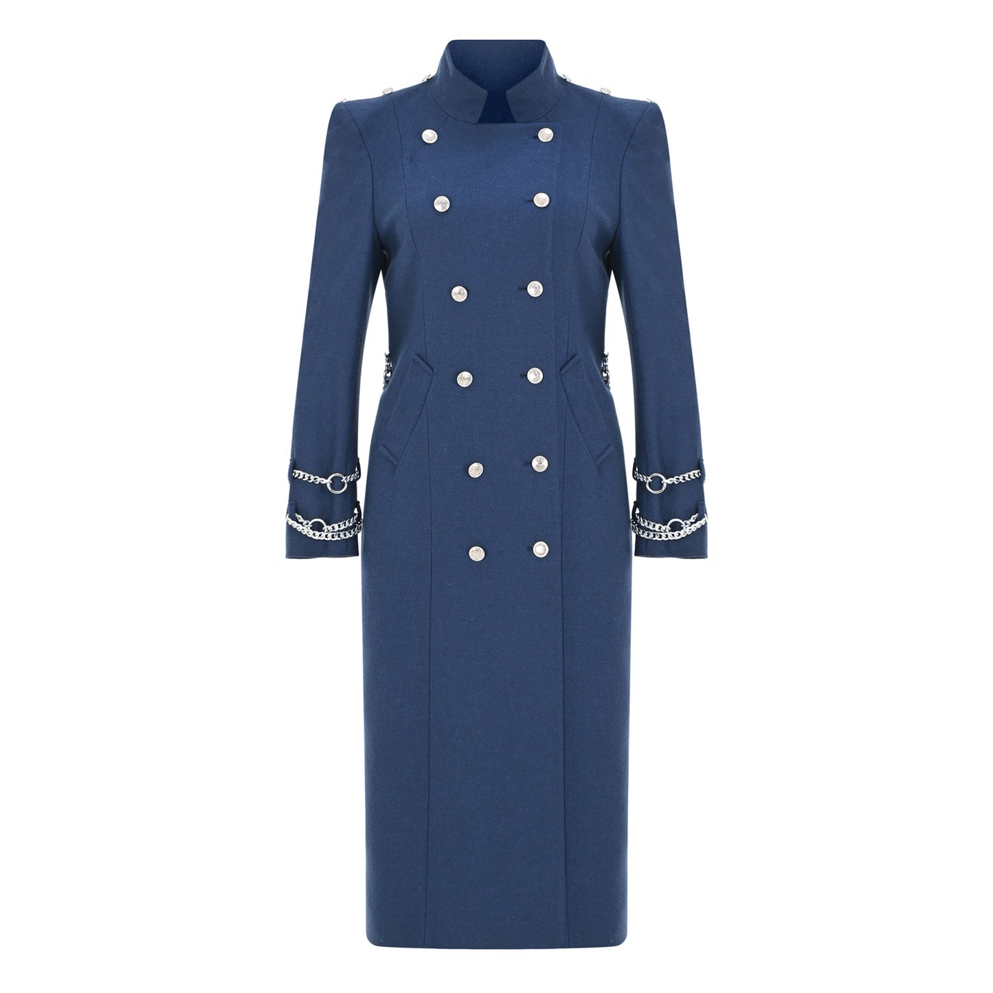 Wool Touch Coat Blue - pleasureofsilk