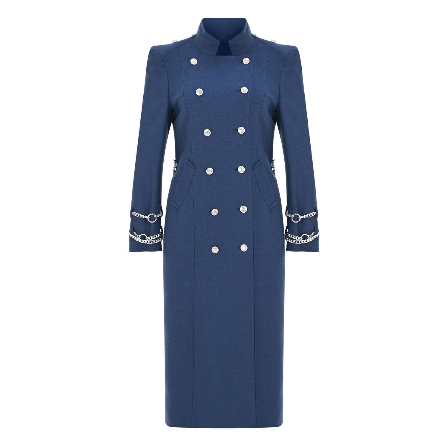 Wool Touch Coat Blue - pleasureofsilk