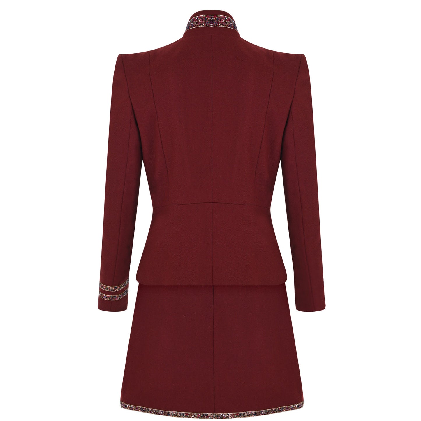 Wool Touch Suit Burgundy - pleasureofsilk