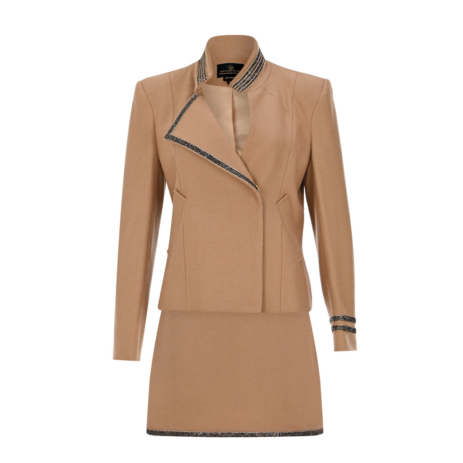 Wool Touch Suit Tan - pleasureofsilk