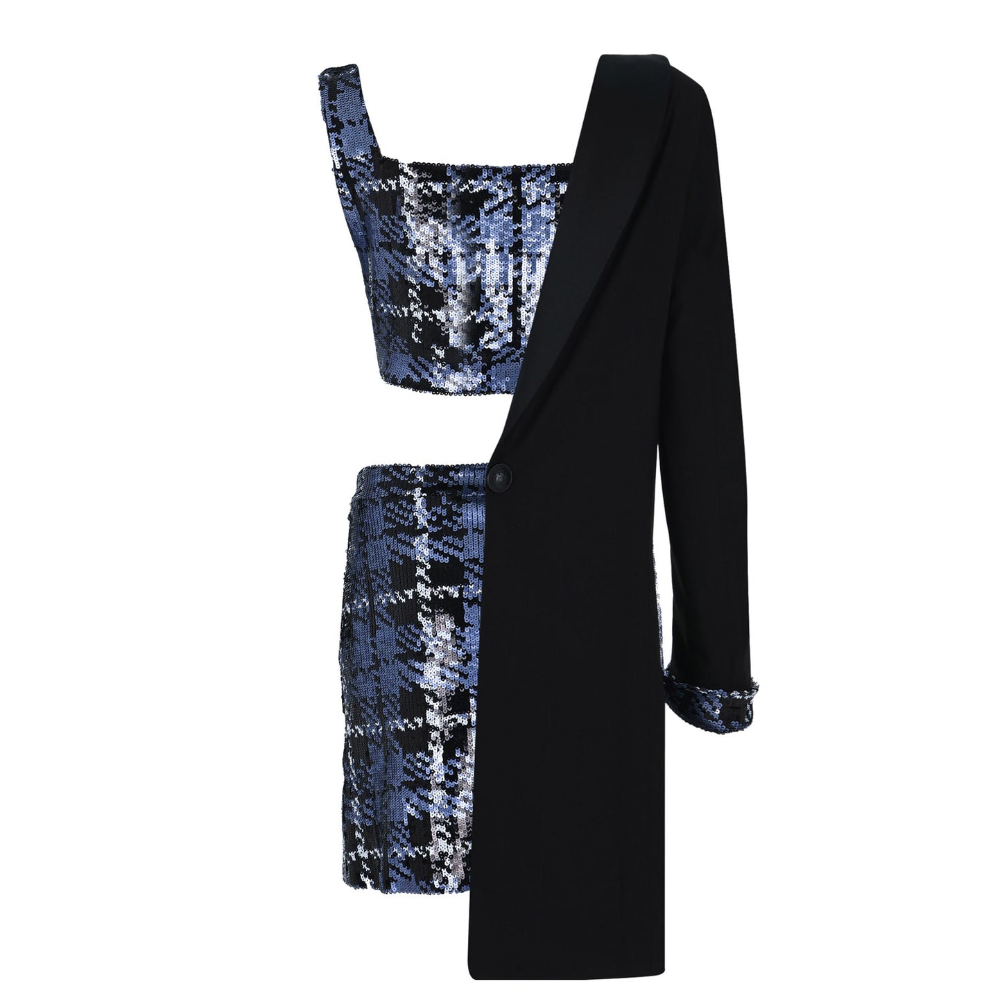 Asymetrical Sequin Suit - pleasureofsilk