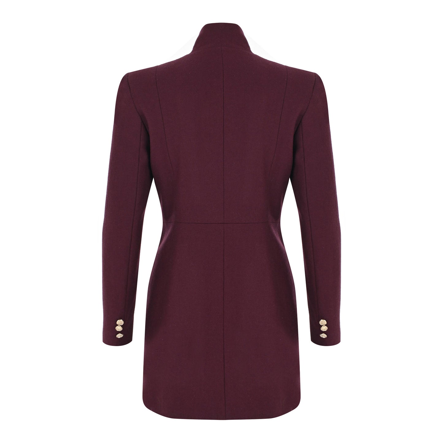 Wool Touch Coat Maroon - pleasureofsilk