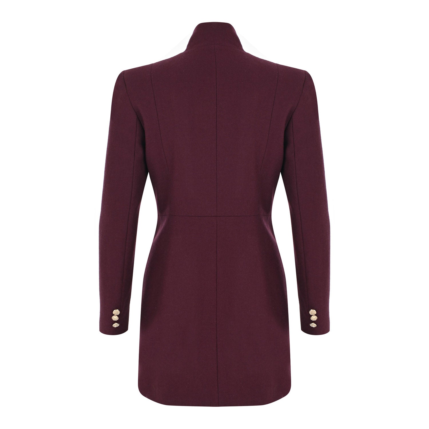 Wool Touch Coat Maroon - pleasureofsilk