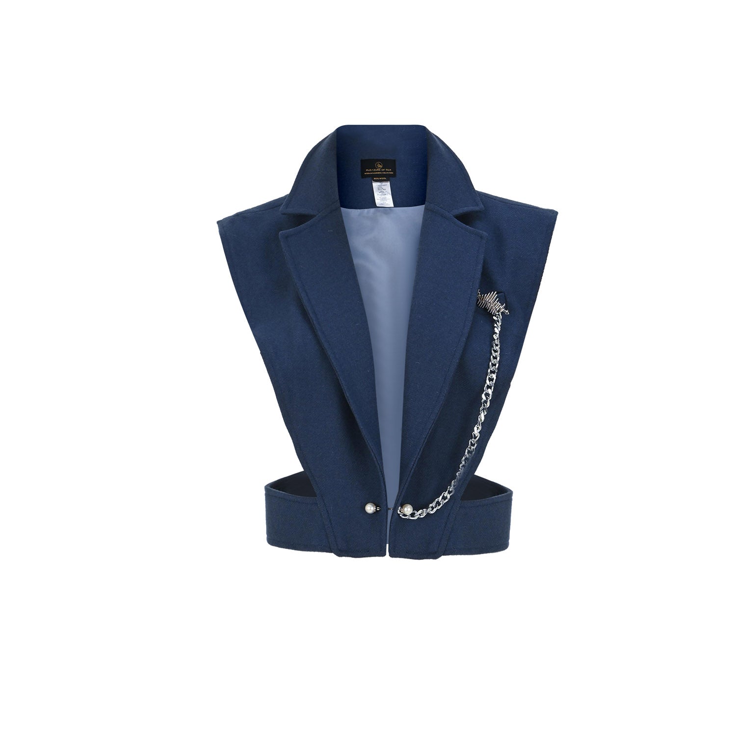 Kaan Wool Waistcoat Blue - pleasureofsilk