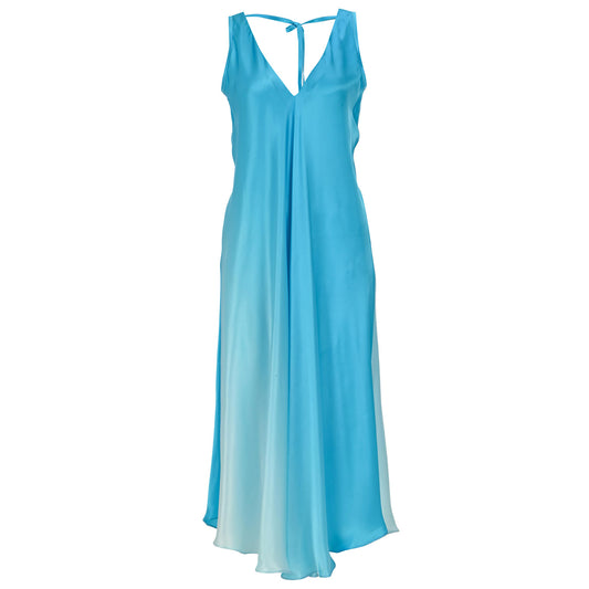 Efil Silk Dress Blue - pleasureofsilk
