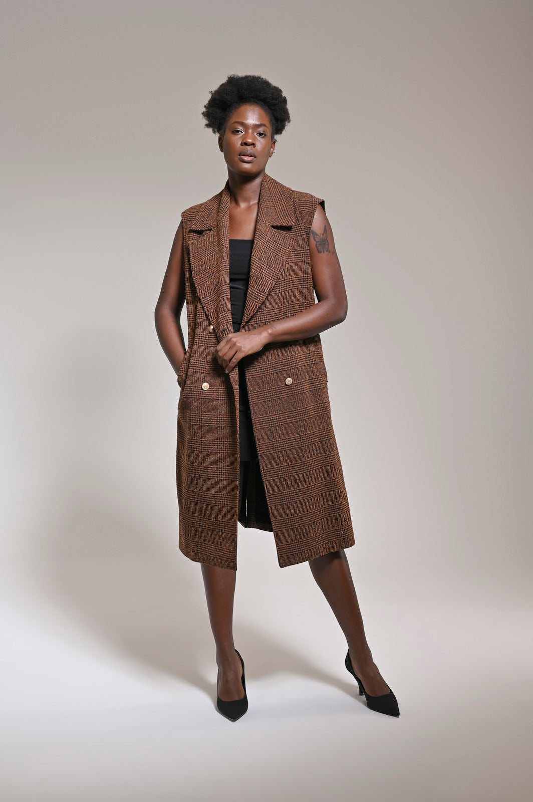 Wool Touch Vest or Coat Amber