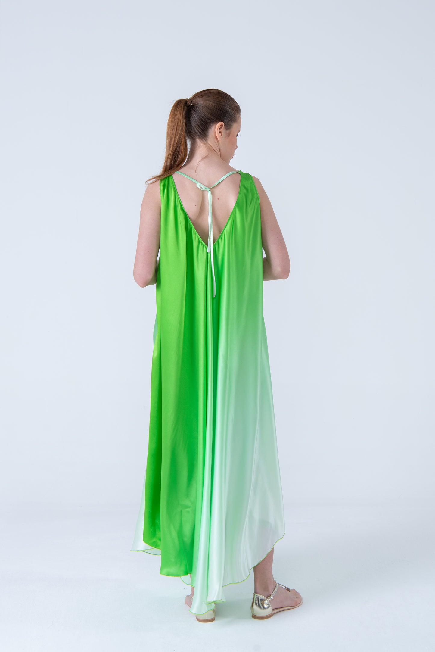 Efil Silk Dress Green