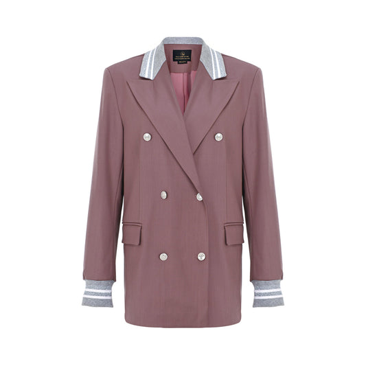 Ribbed Formality Wool Jacket Pink