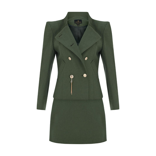 Wool Touch Suit Green